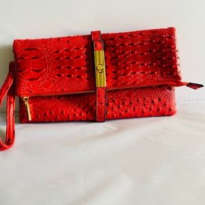 Alligator skin clutch purse